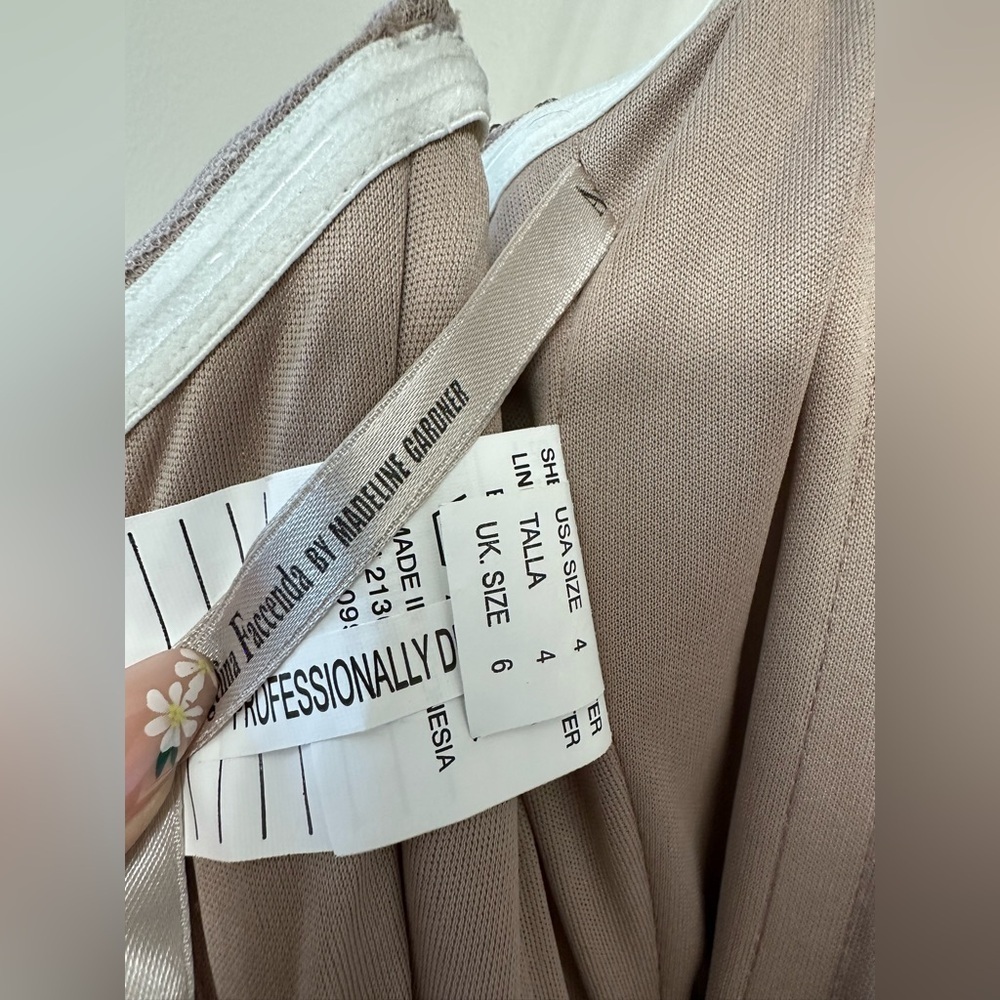 Angelina Faccenda Taupe gown formal dress Size 4 style# 20477 Pre worn - Picture 8 of 8